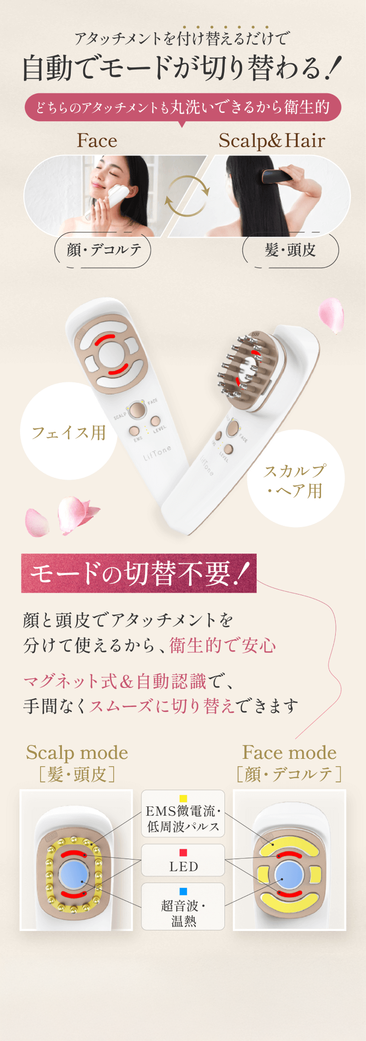 モードの切替不要！