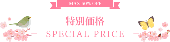MAX50%OFF 特別価格 -SPECIAL PRICE-