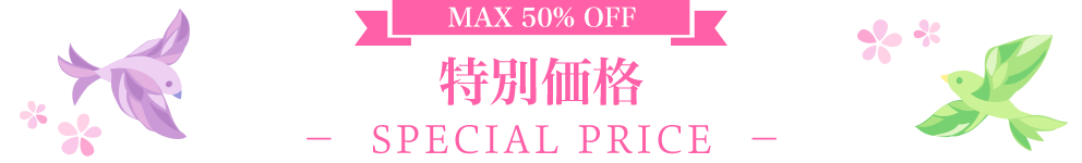 MAX50%OFF 特別価格 -SPECIAL PRICE-